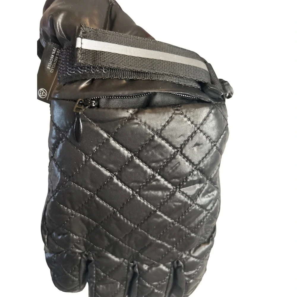 Women's Black Quilted Thinsulate Ski Gloves M/L Peak Touch Waterproof Breathable